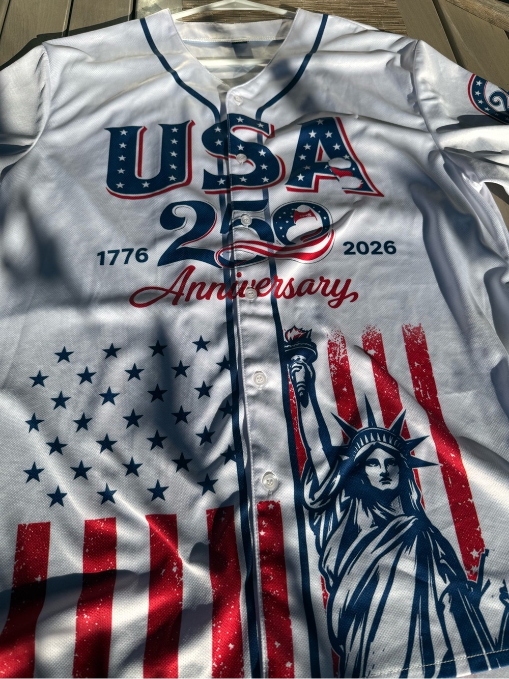 Active USA Men's Jersey Shirt - White, Red, Blue